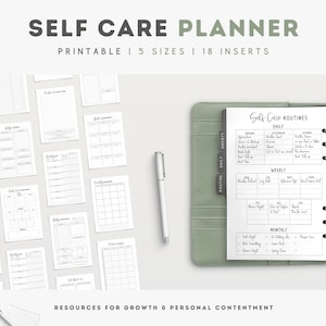 Self Care Planner | Wellness Journal | Anxiety Journal | Therapy Journal | Mood Tracker | Self Care Kit | Mental Health Journal