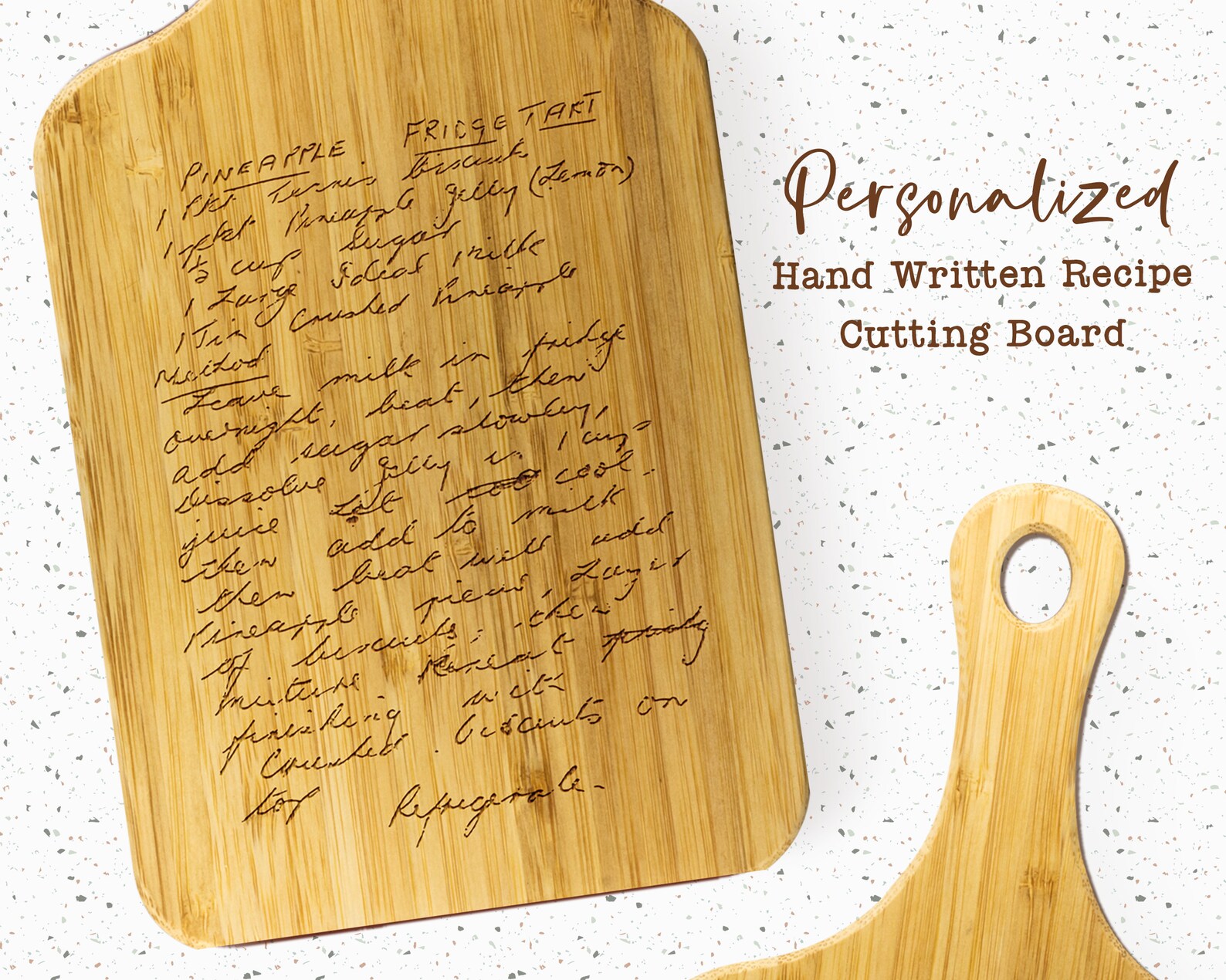 Custom Handwritten Recipe Cutting Board With Personalized Etsy
