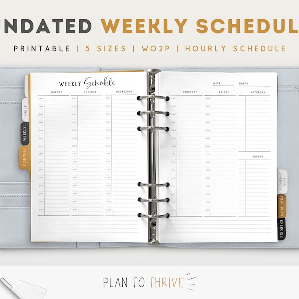 Weekly Timeslot Planner Page, Appointment Planner, Hourly Planner, Undated Planner, Weekly Schedule, Weekly Timetable
