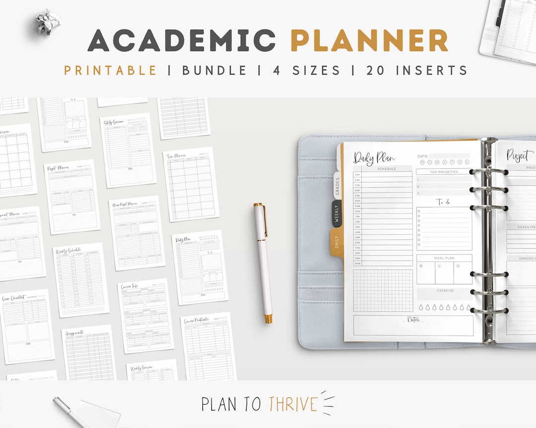 Academic Planner Printable 2024 2025 Student Planner College Planner ...