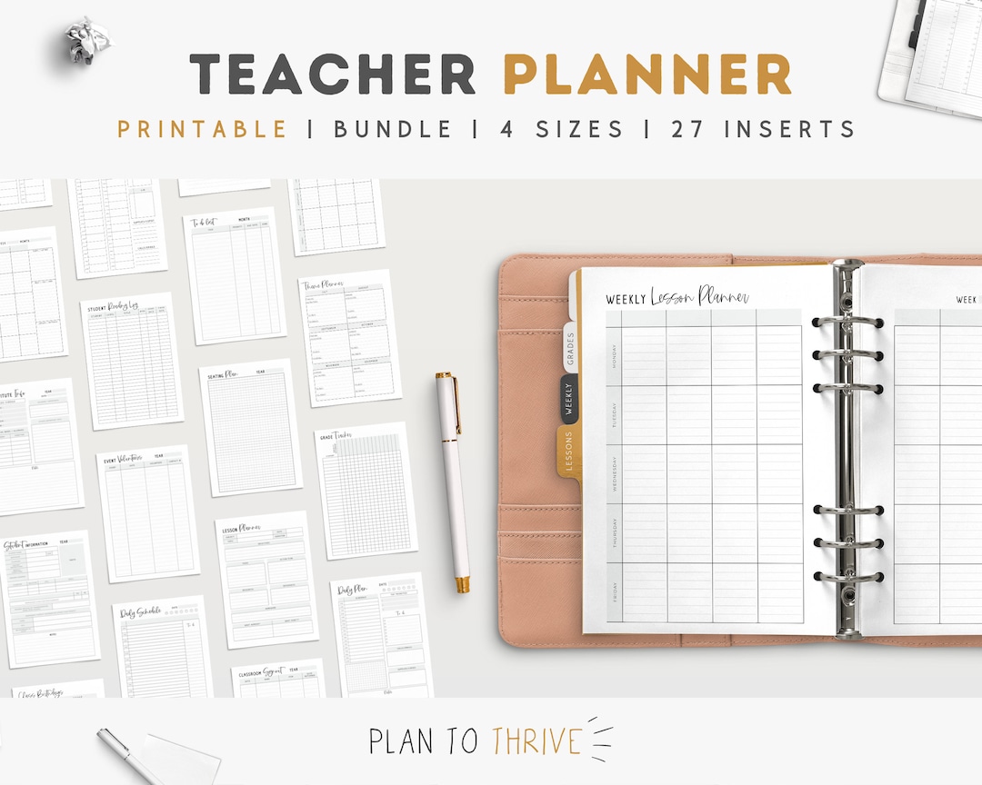 Printable Teacher Planner 2024-2025: Lesson Plans, Academic Agenda ...