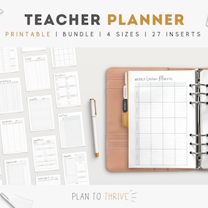 Printable Teacher Planner 2024 - 2025 | Academic Planner | Teacher Agenda | Lesson Planner | Teacher Binder