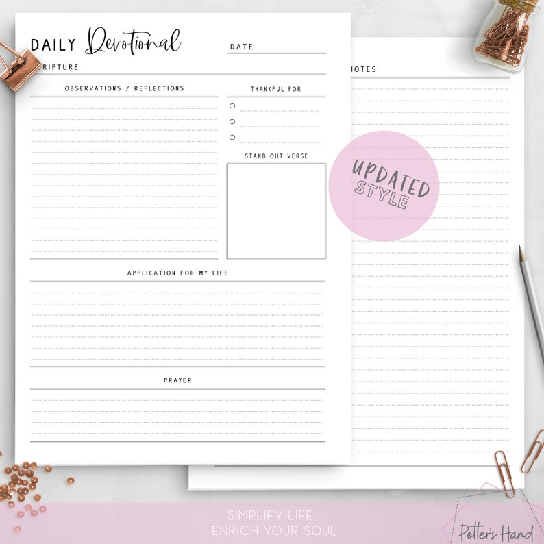 Christian Planner Inserts Devotional Journal Printable Etsy