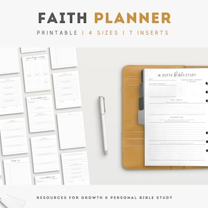 Faith Planner | Christian Planner Inserts, Devotional Journal Printable, Prayer Journal Printable, Faith Planner, A4, A5, US Letter