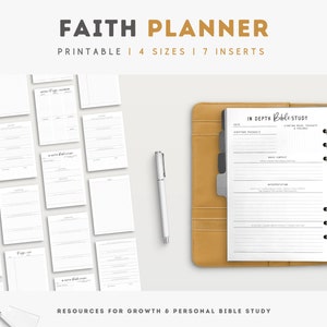 Faith Planner | Christian Planner Inserts, Devotional Journal Printable, Prayer Journal Printable, Faith Planner, A4, A5, US Letter