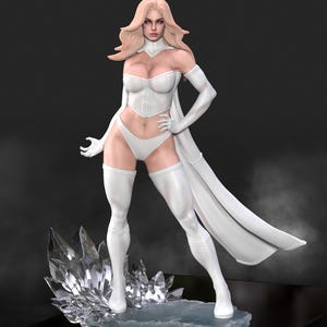 Emma Frost White Queen Rivals XMen Resin Printed Statue Paintable