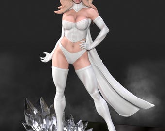 Emma Frost White Queen Rivals XMen Resin Printed Statue (Unpainted)