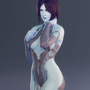 Cortana Halo Video Game Resin Printed Statue Paintable