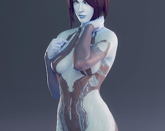 Cortana Halo Video Game Resin Printed Statue (Unpainted)