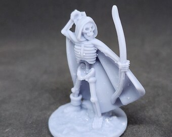 Resin Skeleton Fighter Miniatures - 3D Paintable RPG Figurine Set (28mm Scale)
