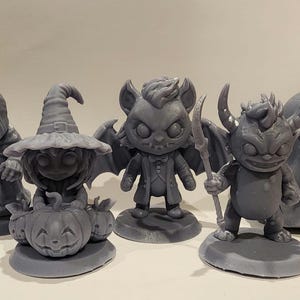 3D-resinmonsterminiatyrset – Målningsbara D&D RPG-figurer, Halloween