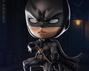 Superhero Bat Knight Man Chibi Resin Printed Statue (Unpainted)
