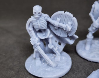 Resin Skeleton Soldier Miniatures - 6 Piece D&D RPG Set (28mm Scale)