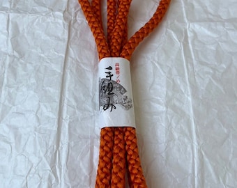 Vintage Silk Obijime Kimono Cord,japanese obijime,obijime silk,obijime belt,kimono tie,kimono robe,obijime orange_0046