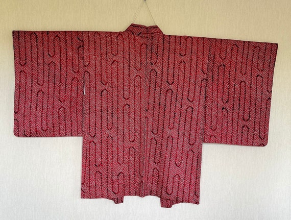 Vintage Japanese kimono Jacket, Silk crepe Haori,… - image 7