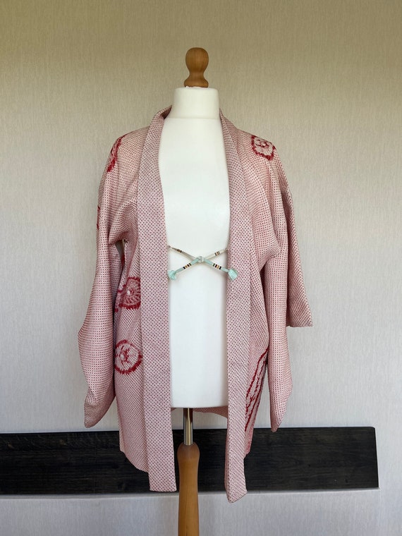 Vintage Japanese kimono Jacket, Silk crepe Haori,… - image 4