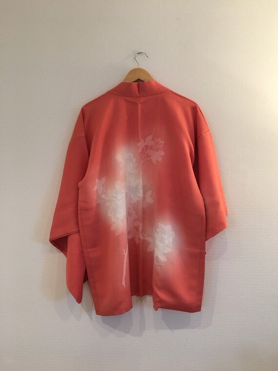 Vintage Japanese kimono silk Jacket, crepe Haori,
