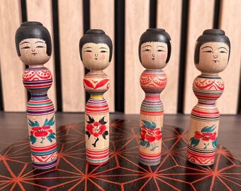 Vintage Japanese  Kokeshi doll, Japanese wooden doll, Artisan Japanese doll, Tsugaru Kokeshi dolls, Small kokeshi 9cm