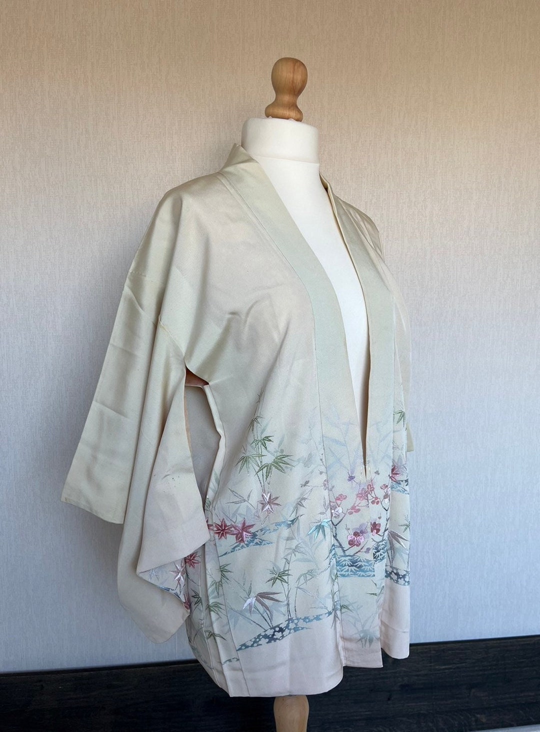 Vintage Japanese Kimono Silk Jacket Crepe Haori Haori - Etsy