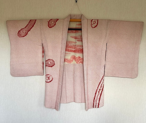 Vintage Japanese kimono Jacket, Silk crepe Haori,… - image 6