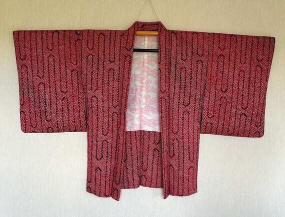 Vintage Japanese kimono Jacket, Silk crepe Haori,… - image 6
