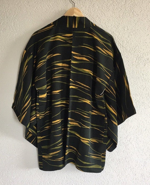 Vintage Japanese kimono silk Jacket, crepe Haori,