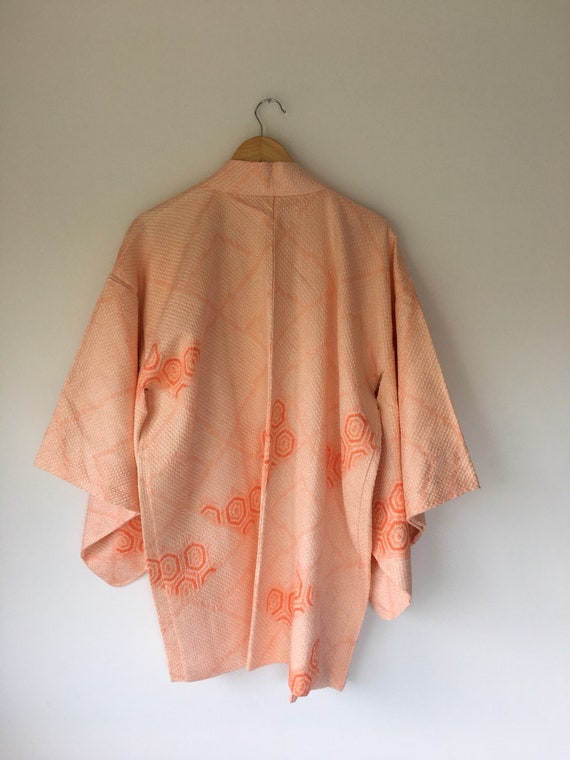 Vintage Japanese kimono Jacket, silk crepe Haori,