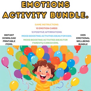 Emotional Wellness-bundel voor kinderen: leer emoties en gevoelens kennen met deze geweldige bundel met bevestigingskaarten: kaartspellen emoties en meer.