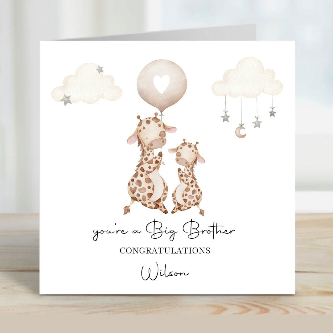 Personalised Big Brother Big Sister Card New Baby Sister Card Etsy