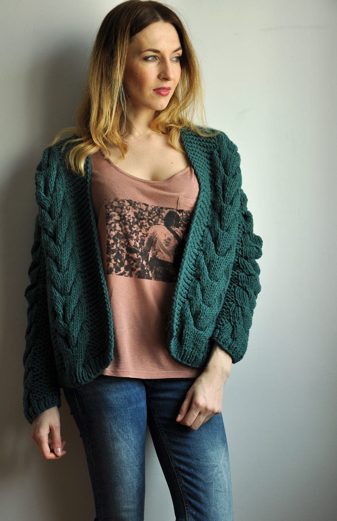Hand Knitted Cardigan SM Etsy New Zealand