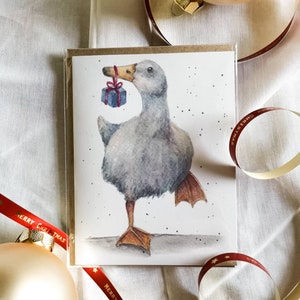 Weihnachtskarte Gans