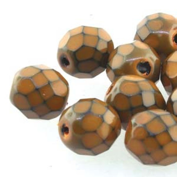 Snake 15 Czech 10mm Faceted Round Firepolished Glass Beads 6/"