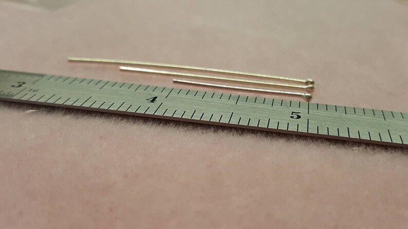 Ball Tip Head Pins Sterling Silver 1 Inch OR 1.5 OR 2 .925 .35mm in Thickness for Larger Hole Beads and Jewelry Findings Wire Wrapping