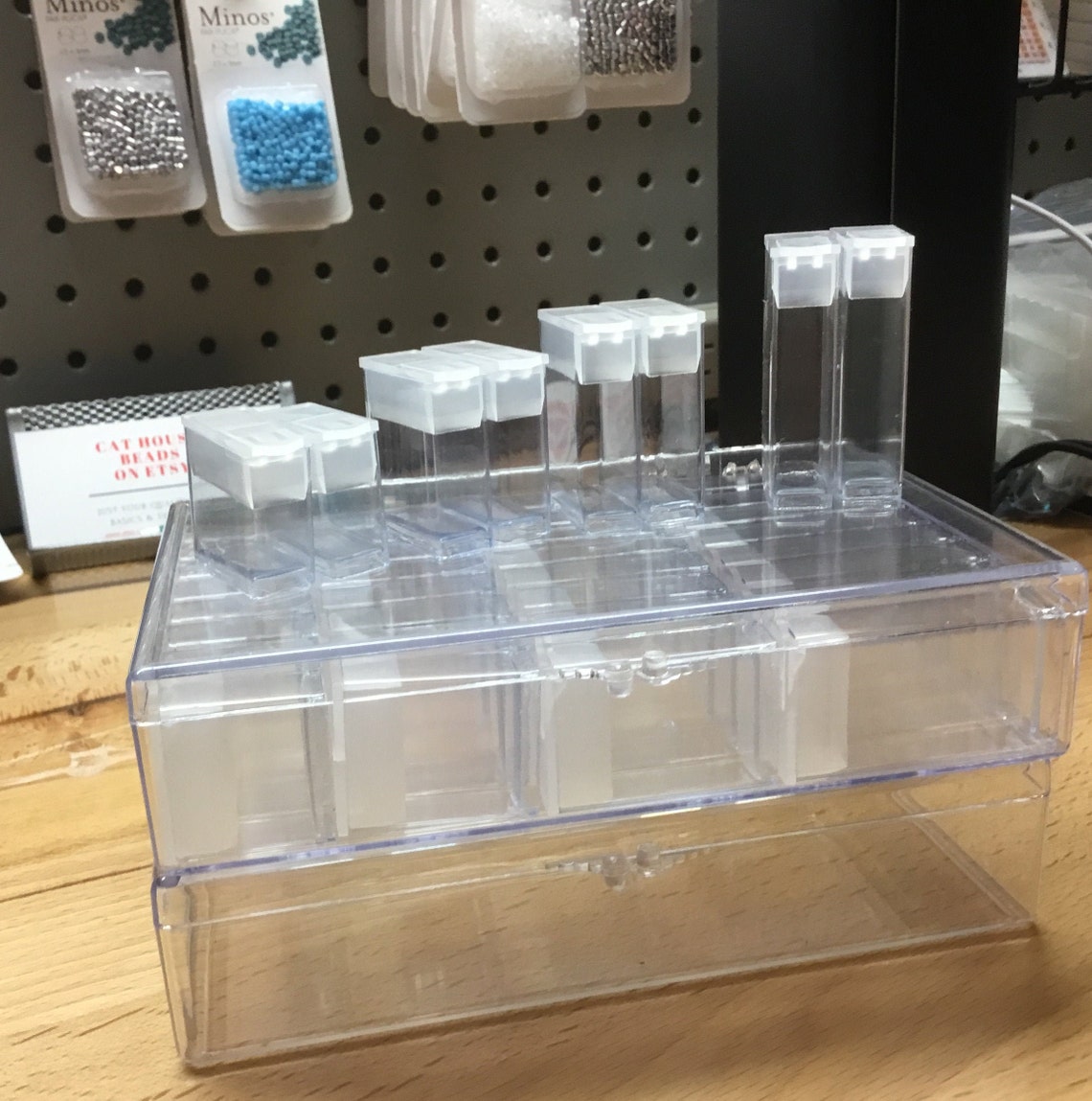 Flip Top Tubes Bead Storage Containers in Clear Storage Box Etsy