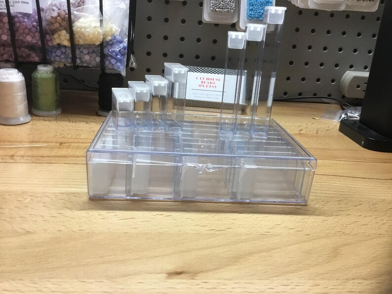 Flip Top Tubes Bead Storage Containers in Clear Storage Box Etsy