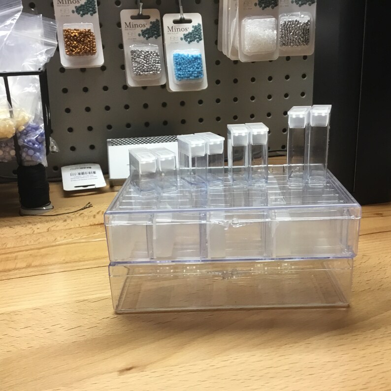 Flip Top Tube Bead Containers in Clear Storage Box Organize Etsy