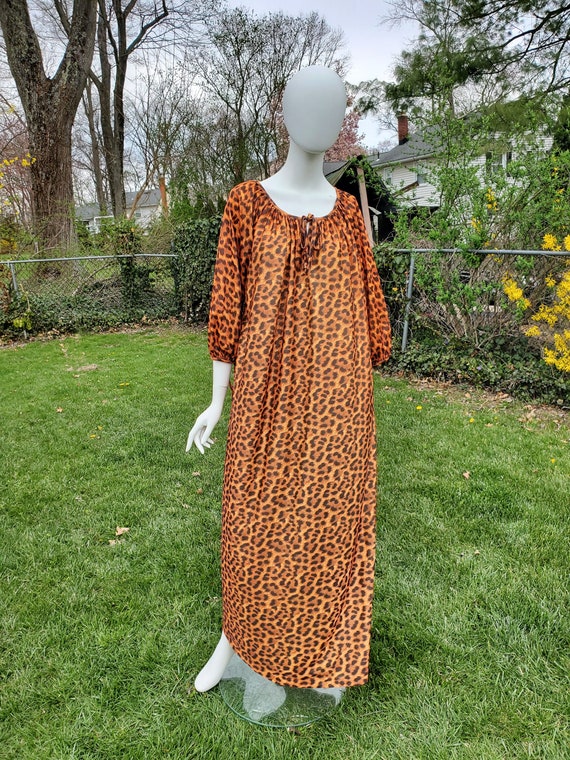 Leopard Print Nightgown 1960s / 1970s Nightie