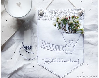 Embroidery file pennant "Blüüümchen" ITH 16x26