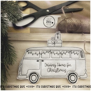 Embroidery file *Christmas Bus ITH *13x18