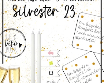 Stickdatei •Kerzenfähnchen & Untersetzer• Silvester