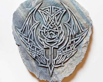 Celtic Thistle Wall Plaque: Handmade Scottish Design