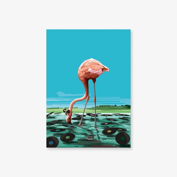 Flamingo Beats – Postkarte