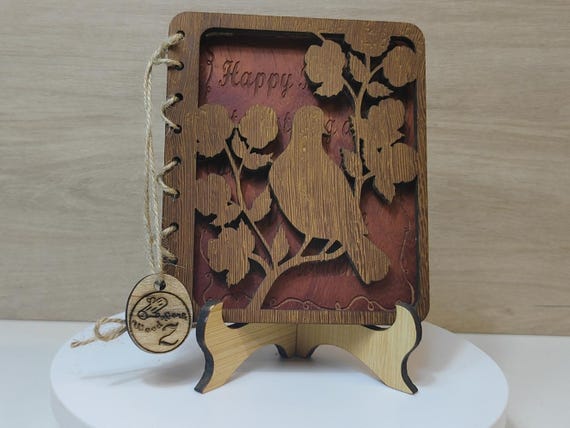 Custom made personalised real wood plaque card laser cut carved engraved wedding invitation birthday anniversary Christmas Mother’s Day
