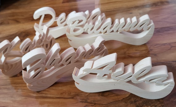 solid wood Personalized any name letter word sign symbol logo stand plaque block gift present sanded for painting home office wedding party