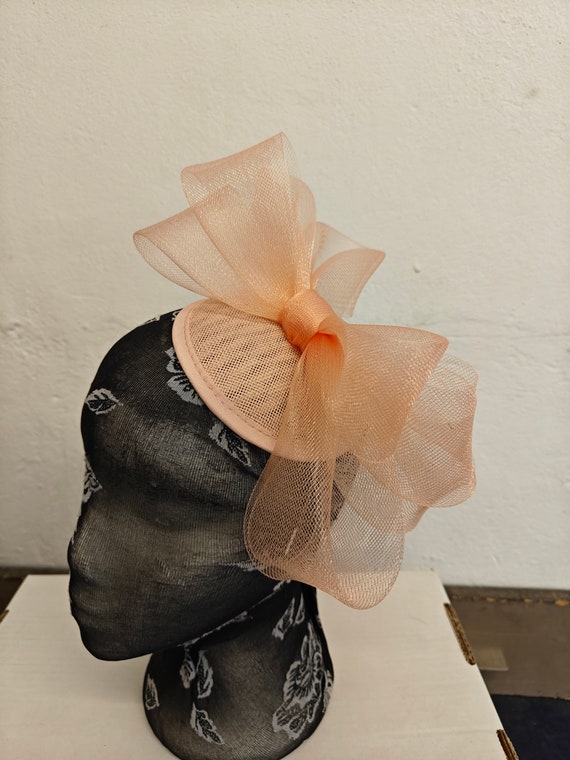 nude peach coral salmon colour headband fascinator millinery hat wedding ascot hair piece race