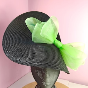 Schwarz Grün Stroh Crinoline Fascinator Hut Hut Stirnband Stirnband Royal Fascinator Accessoire Haus Accessoire Kentucky Derby