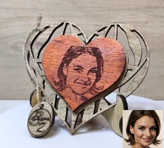 Custom made personalised real wood photo picture sign logo plaque card laser cut carved engraved wedding birthday anniversary Mother’s Day