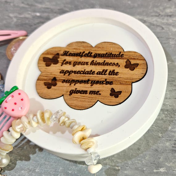 Custom hand made personalised bespoke real hard solid wood laser cut engraving plaster gypsum casting jewellery ring trinket key tray dish