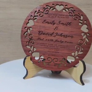 Op maat gemaakte gepersonaliseerde echt hard massief hout lasergravure plaque kaart huwelijksuitnodiging valentijn verjaardag kerstcadeau aanwezig