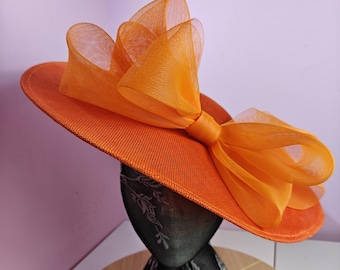 Orange Feather Fascinator & Evening Clutch Bag Set: Wedding  display picture 2